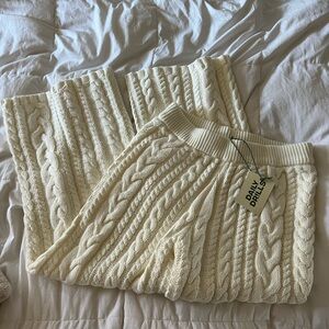 Daily Drills Cream Cable Knit Sweater pants
